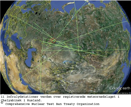 Infralydstationer fra Chelyabinsk meteor