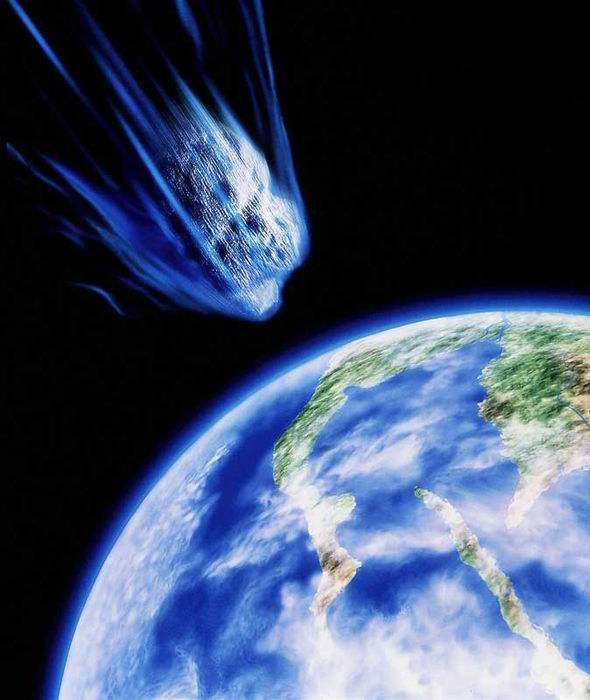 An artist's impression of an asteroid impact