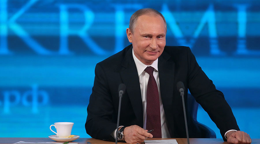 Putin smiling