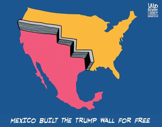 wall mexico border cartoon