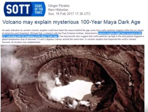 Maya Dark Ages volcano activity
