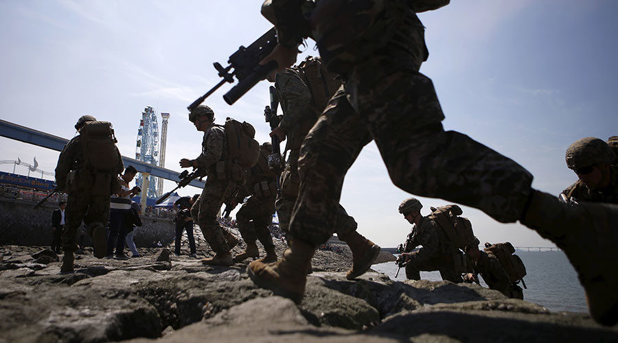 US and South Korean marines drill at Incheon, South Korea, in 2015