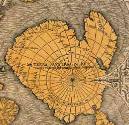 One of the Oronce Fine's maps showing an ice-free Antarctica