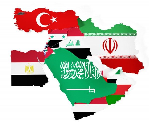 Middle Eastern countries with flags