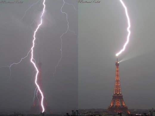 lightning eiffel paris