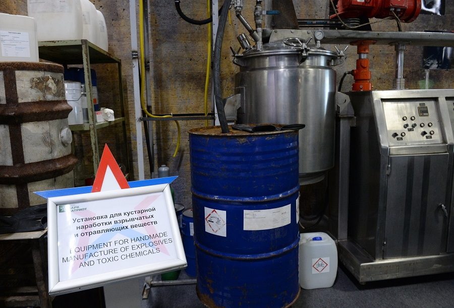 Equipment for handmade manufacture of explosives and toxic chemicals