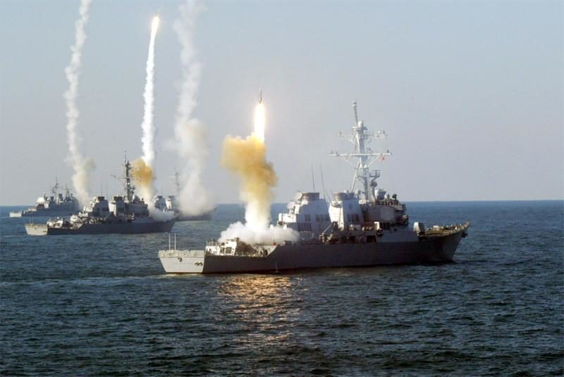US ships firing Tomahawk missiles