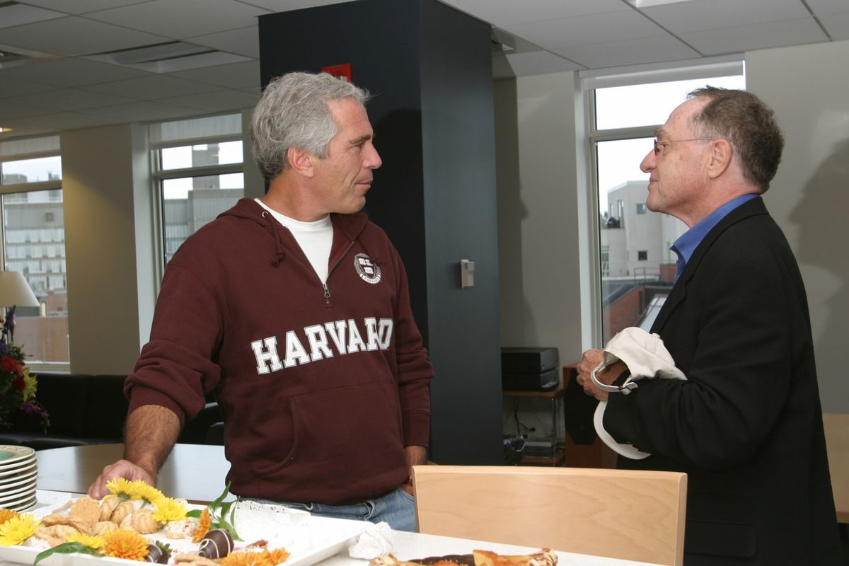 Jeffrey Epstein with his attorney, Harvard Professor Alan Dershowitz