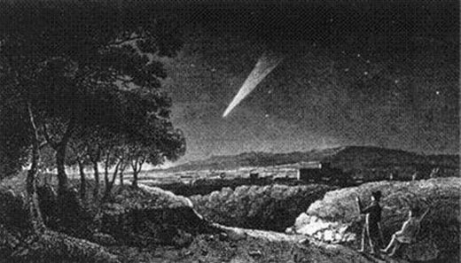Depiction of the great Comet of 1811 also known as  Napoleon's Comet