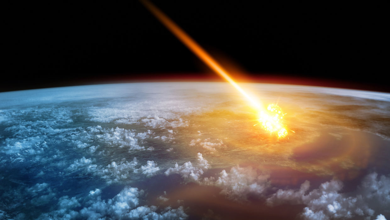 Artist concept of asteroid impact.
