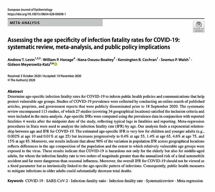 age specificity IFR covid-19 review