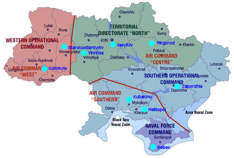 Map of Ukrainian airbases with NATO capabilities