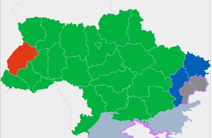 The Ukraine election results map