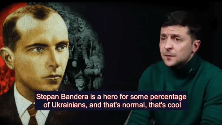 Ukrainian President Volodymyr Zelensky discusses Stepan Bandera