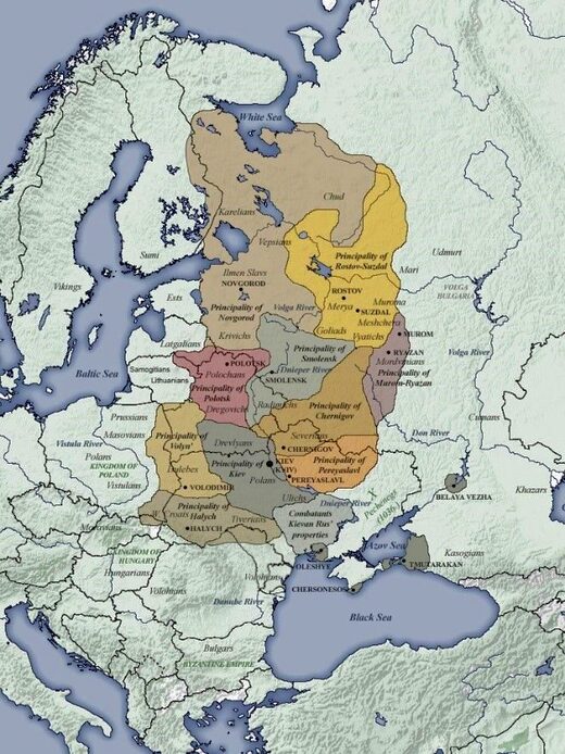 kievan rus map 1054 russia ukraine