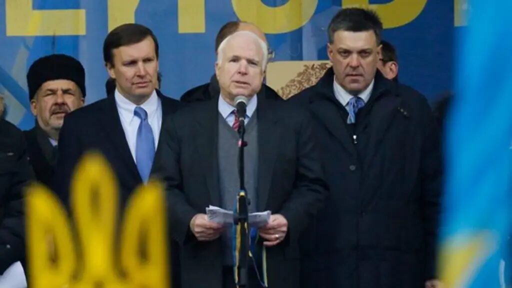 John McCain and Chris Murphy with Oleh Tyahnybok